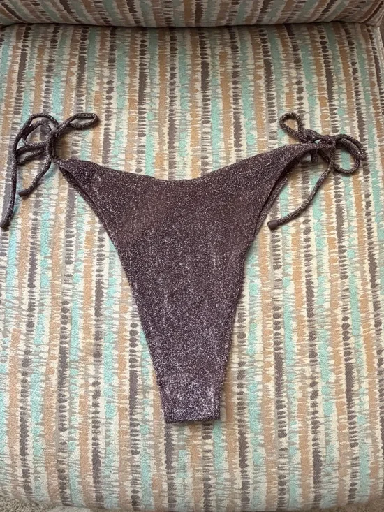Skims Sparkly brown Tie-Side Bikini Bottom