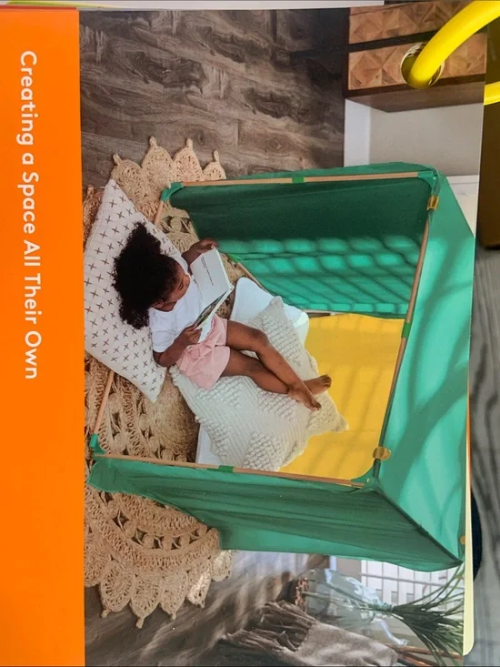 Foldable Kids Playhouse Cube in Aqua Green