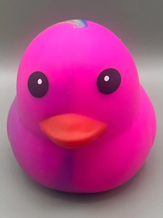 Toymendous SQUEEEZY Jumbo Squishy Duck Chick VIRAL Toy In Hot PINK Tie-Dye 🩷🌈NEW