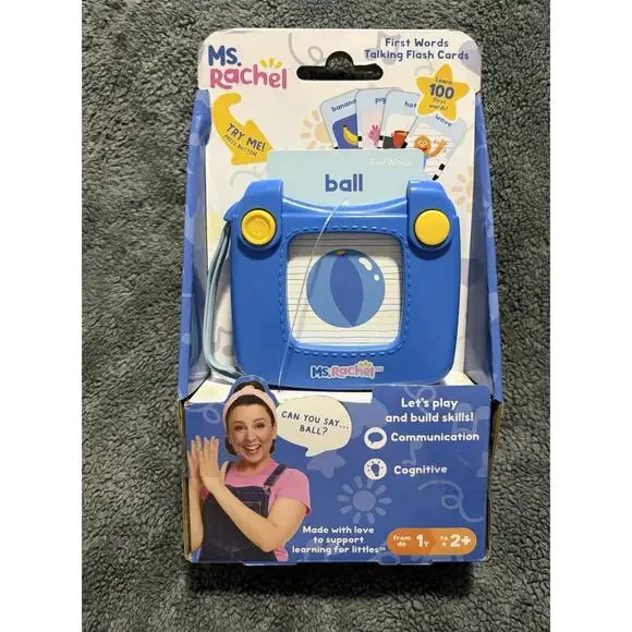 Ms. Rachel First Words Talking Flash Cards Toddler Learning Toy Ages 1–2+