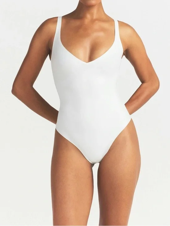Skims body UNLINED PLUNGE THONG BODYSUIT ivory BD-THG-9105