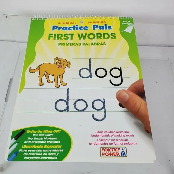 Practice Pals Write-On Wipe Clean First‎ Words Practice Book Kids Learning
