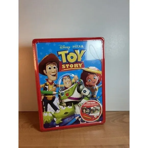 Disney Pixar Toy Story Travel Tin Coloring Books, Pencils, Poster Set