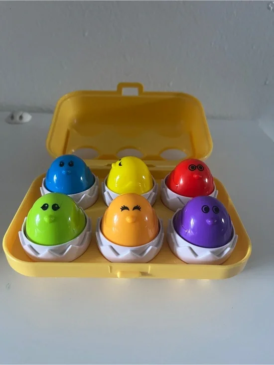 Colorful Pop-Up Egg Toy Set for Kids - Yellow Case