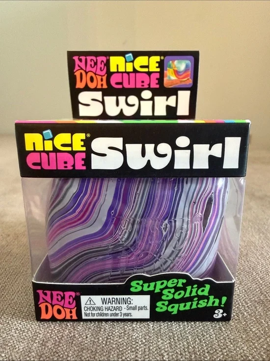 NeeDoh Nice Cube Swirl Super Solid Squish! - Purple