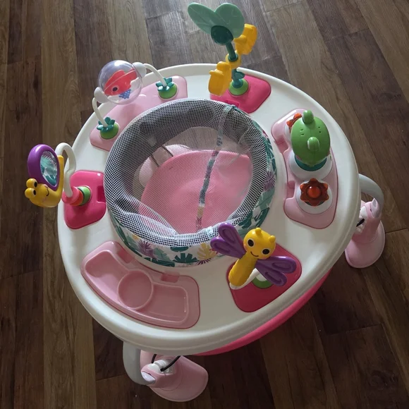 Baby Activity Center with Pink Play Seat and Interactive Toys