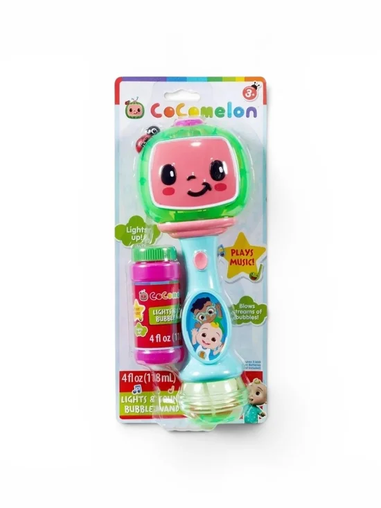 CoComelon Light-Up Bubble Wand with Music - Pink & Green