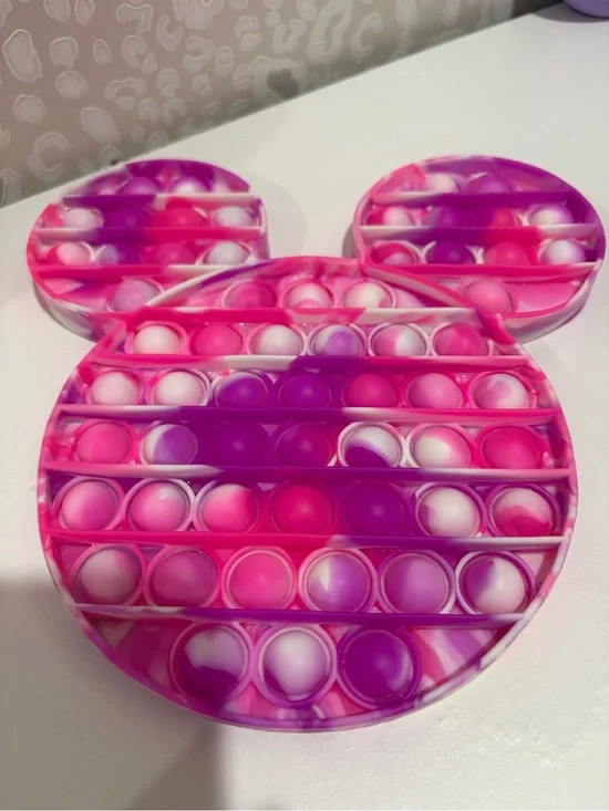 Mickey Ear Pink Purple White Pop It Fidget Toy