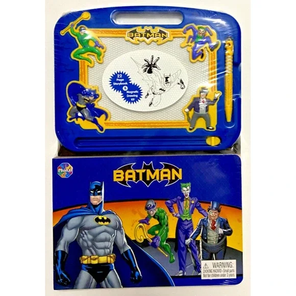 BATMAN 22 Page Storybook & Magnetic Drawing Kit Joker‎ Penguin Riddler