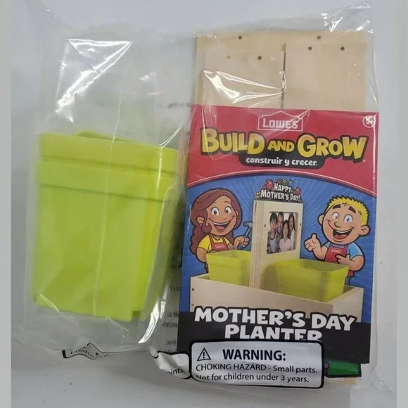 Mother's Day Planter Photo NEW Lowes Build and Grow Wood Toy Set‎ Kit Kids DIY