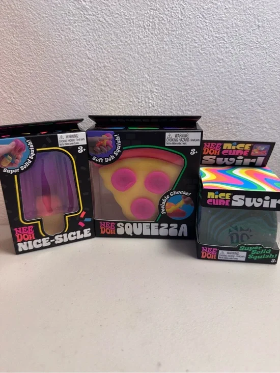 Nee Doh Squeezza Pizza & Nice-Sicle Neon Squishies