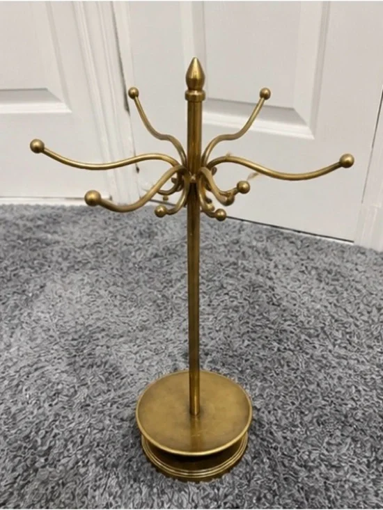 Gold Metal Jewelry Tree Stand