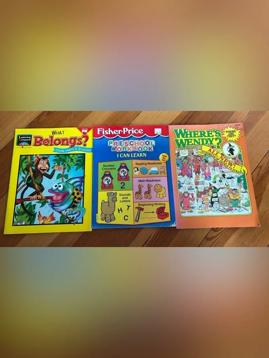 Preschool Activity Books - Vintage Fisher-Price, Where’s Wendy, Learning Horizon