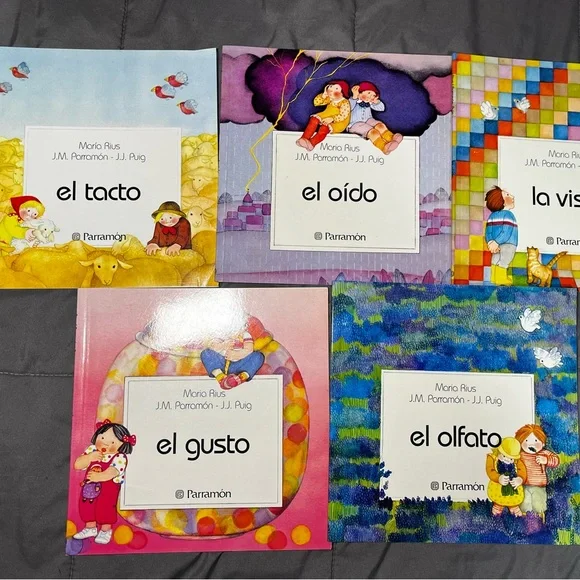 Lot of 5 Spanish Books Cinco‎ Libros Maria Rius Five Senses