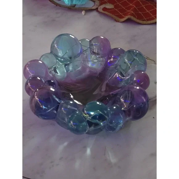 Handmade Resin‎ Light Up Bubble Bowl Trinket Jewelry Holder