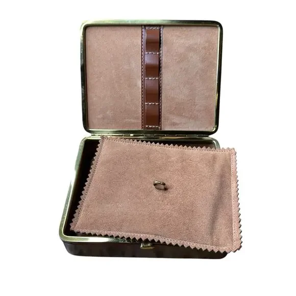 VINTAGE Men's‎ Jewelry Box Leather Travel Case Made in West Germany MCM Mad Men