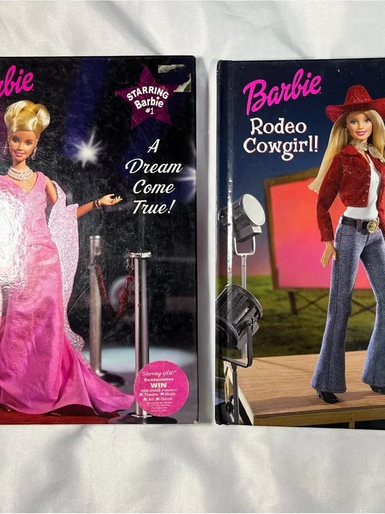 2 Barbie Golden Books HC Lot 2003 Rodeo Cowgirl A‎ Dream Come True #1 #2