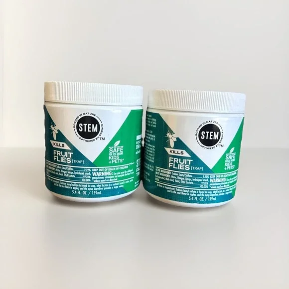 2 Pack Stem Kills Fruit Fly Trap Catcher With Botanical Extracts 5.4‎ fl oz each