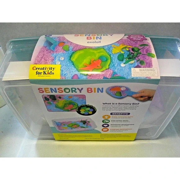 Axolotl Sensory Bin for - Axolotl Toys Sand Sensory Toy with Lid, Art and Cra...