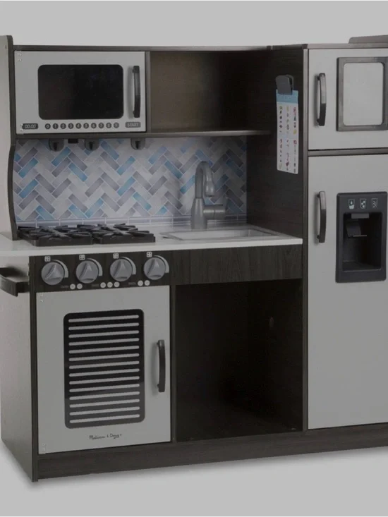 Melissa & Doug Grey, White and Blue Wooden Play Kitchen