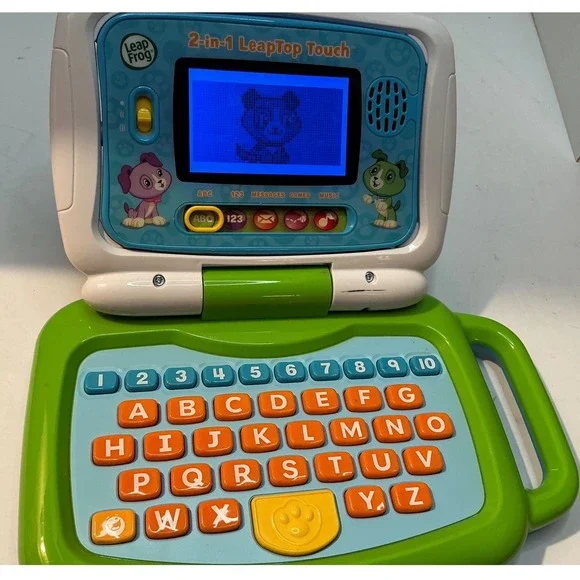 LeapFrog‎ 2-in-1 LeapTop Touch Learning Tablet Laptop Blue Green Toddler Toy