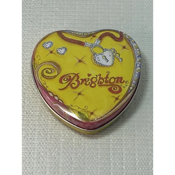 Vintage Brighton Jewelry‎ Empty Heart Shaped Multi Color Tin