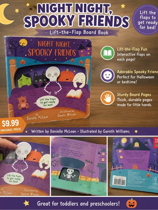 Night Night Spooky Friends Lift-the-Flap Board Book - Purple