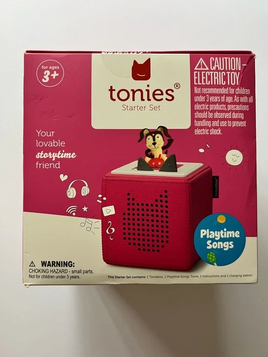 tonies Starter Set Playtime Songs - Pink Toniebox Kids Audio Toy