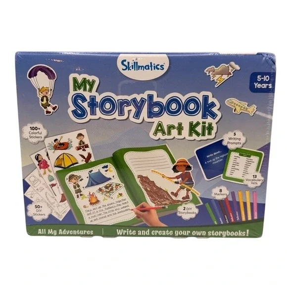 Skillmatics Kids My Storybook Art Kit Blue Creative Writing Drawing Stickers NIB