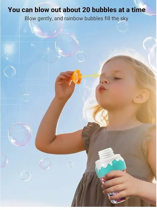 Spill Free Kids Bubble Wand Toy - Yellow Bubble Blower