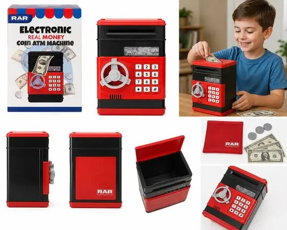 RAR Company Electronic Real Money Coin ATM Machine for Kids