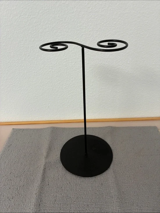 Black Metal Double Spiral Jewelry Stand - Unbranded