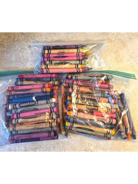 Vtg Crayola Crayons Loose Mixed Lot 80s 90s Melting Crafts Coloring 1.5#