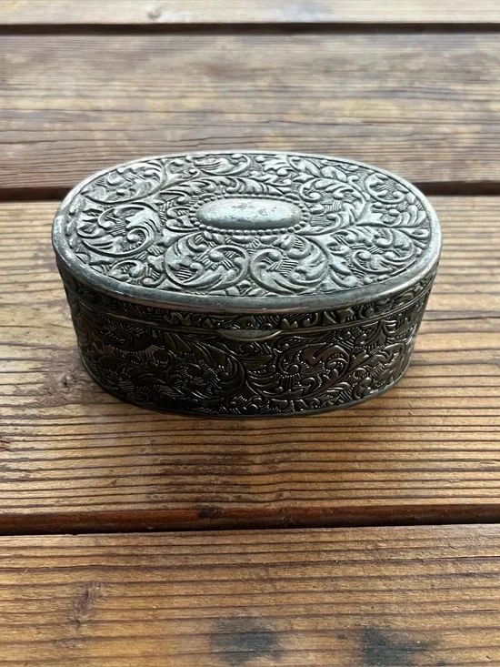 Vintage Silver Plated Jewelry Box