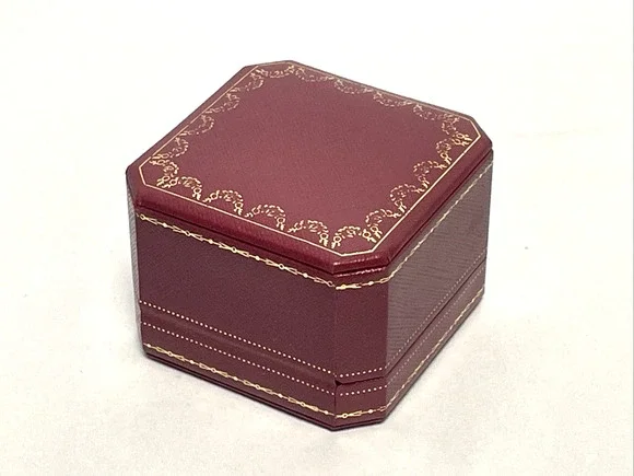 Authentic Cartier Red Empty Ring Box Jewelry Presentation Case 3