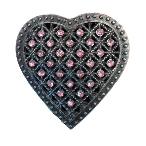 Pink Vintage Trinket Heart Jewelry Box