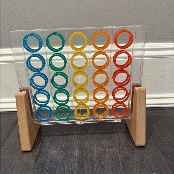Lovevery Wooden & Acrylic Colorful Connect Four Game Infants Toddlers- NO PIECES