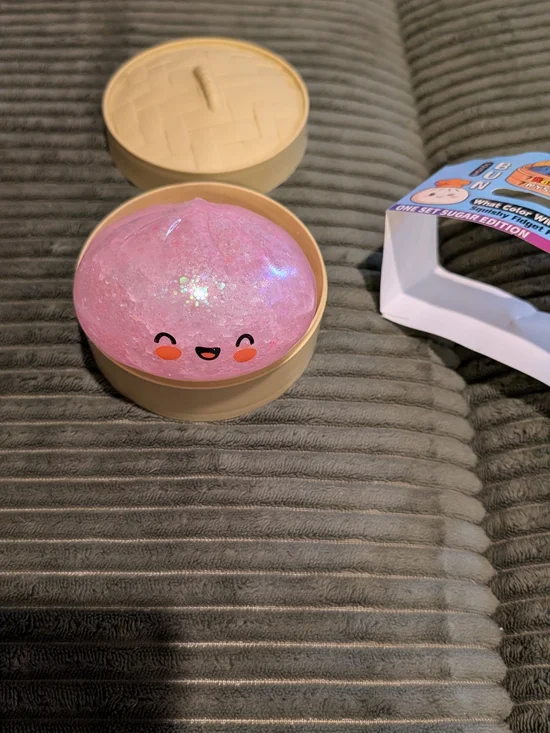 New Pink Glitter Squishy Dumpling Stress Toy