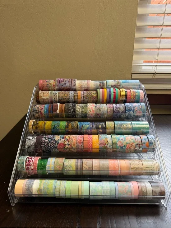 Acrylic Multi-Roll Washi Tape Organizer Set - Clear