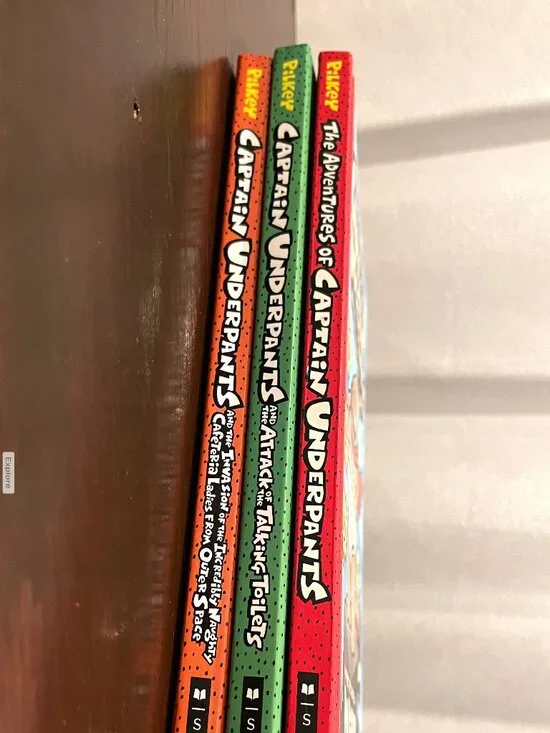 Captain Underpants books, set of three hardcover