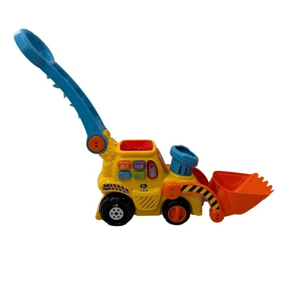 VTech Push and Pop Bulldozer Toddler Learning Toy Yellow Construction Truck Kids