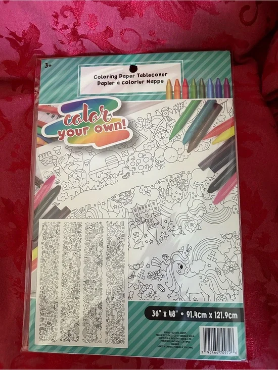 ☀️ 3/$10 Color Your Own! Coloring Paper Tablecover ( see description)
