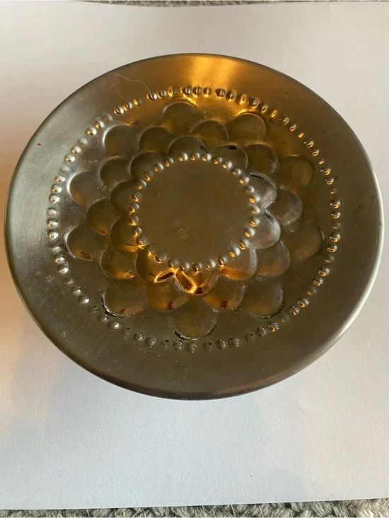 Decorative Pressed Metal Dish - Bronze Tone 5”