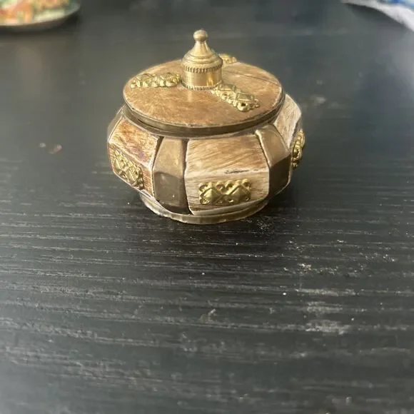 Brass And Bone Trinket Jewelry Box India Bone Snake Charmer