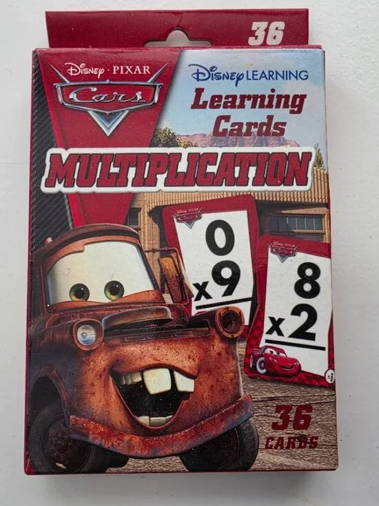Disney Cars Multiplication Learning Game Cards (36). NEW!