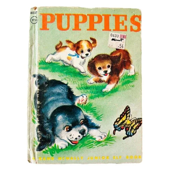 Vintage Rand McNally Junior Elf Book Puppies Dogs Children’s Storybook 1960s