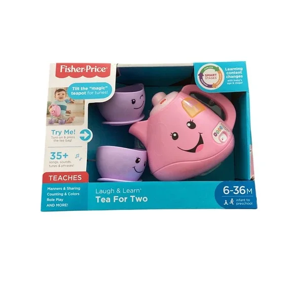Fisher-Price Laugh & Learn Tea For Two Musical Teapot Set Pink Smart Stages NEW‎