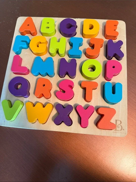 Bright Multicolor Wooden Alphabet Puzzle - Learning Letters for Kids