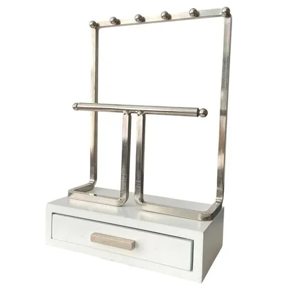 Cynthia Rowley Silver and White Jewelry Organizer with Drawer