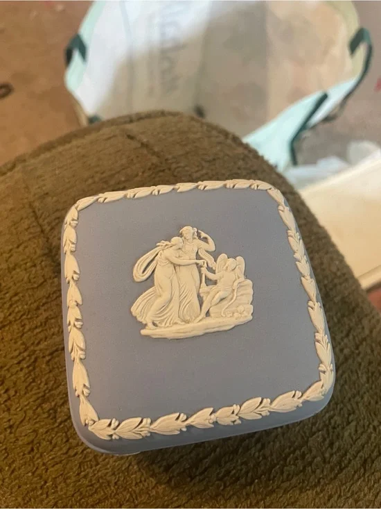 Wedgwood Blue and White Jasperware Jewelry Box